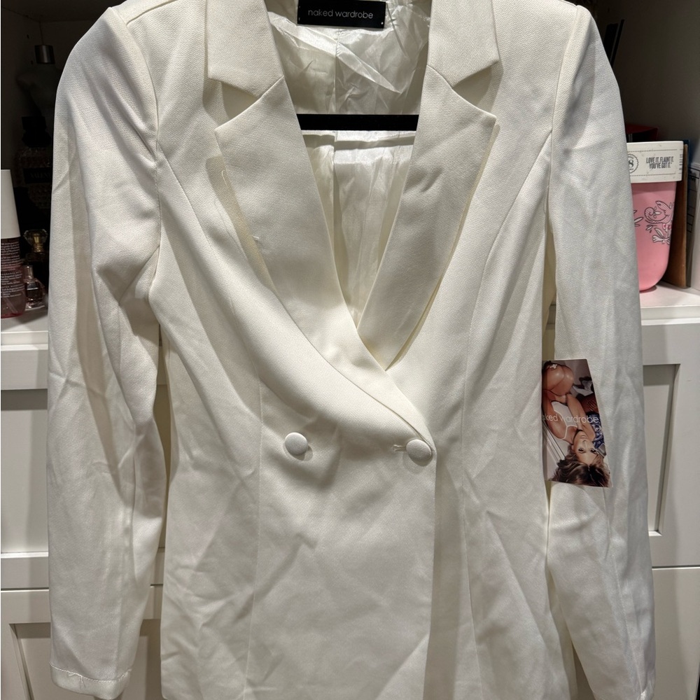 Naked Wardrobe Women's White Blazer